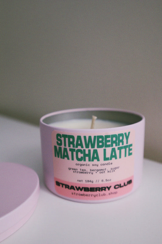 Strawberry Matcha Latte Soy Candle