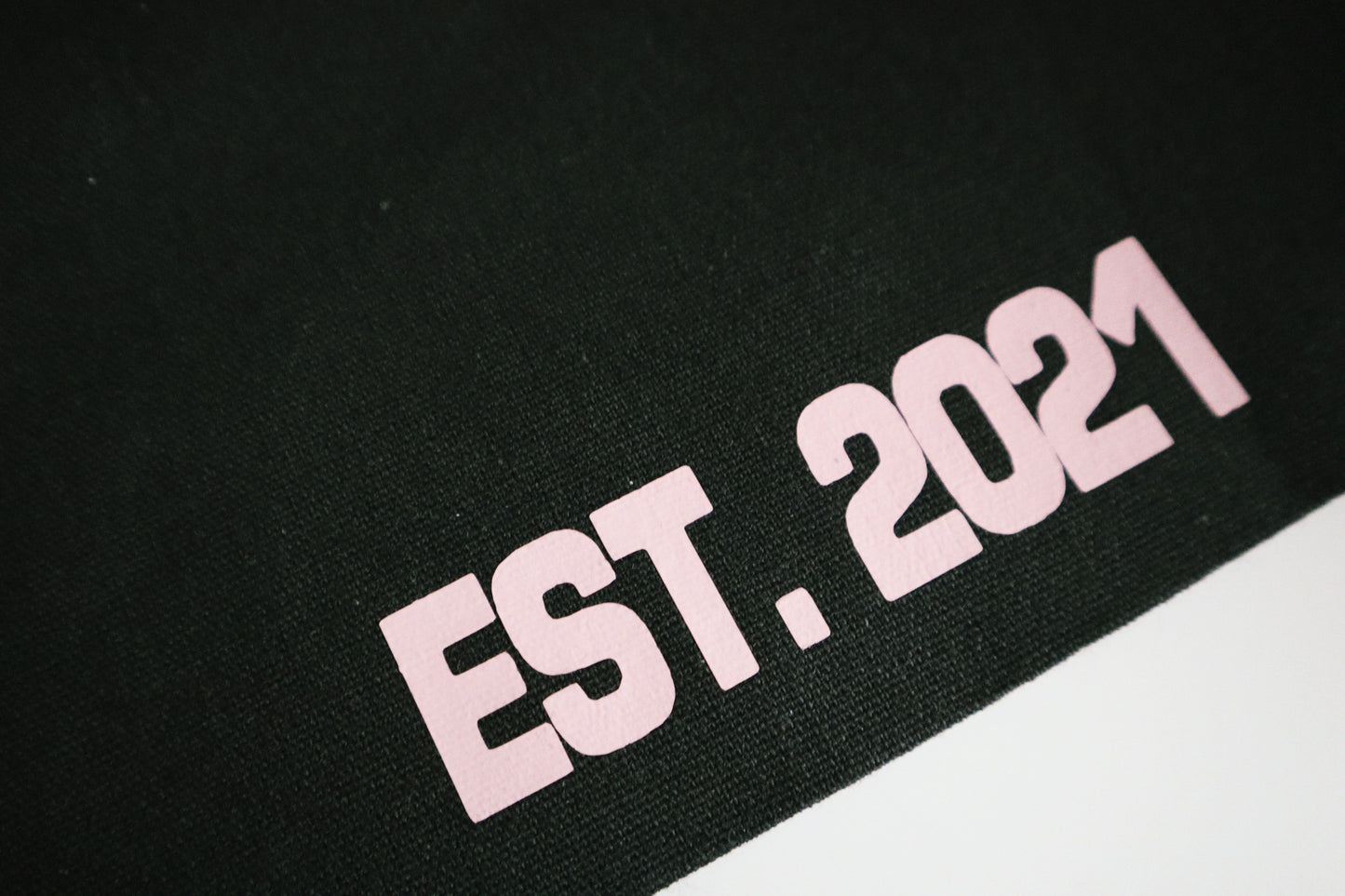 Black and Baby Pink Logo Tote Bag