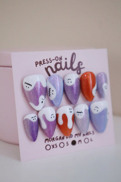 Cat-Eye Ghost Press-On Nails