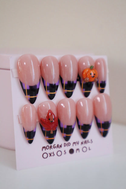 Pumpkin + Leaf Press-On Nails