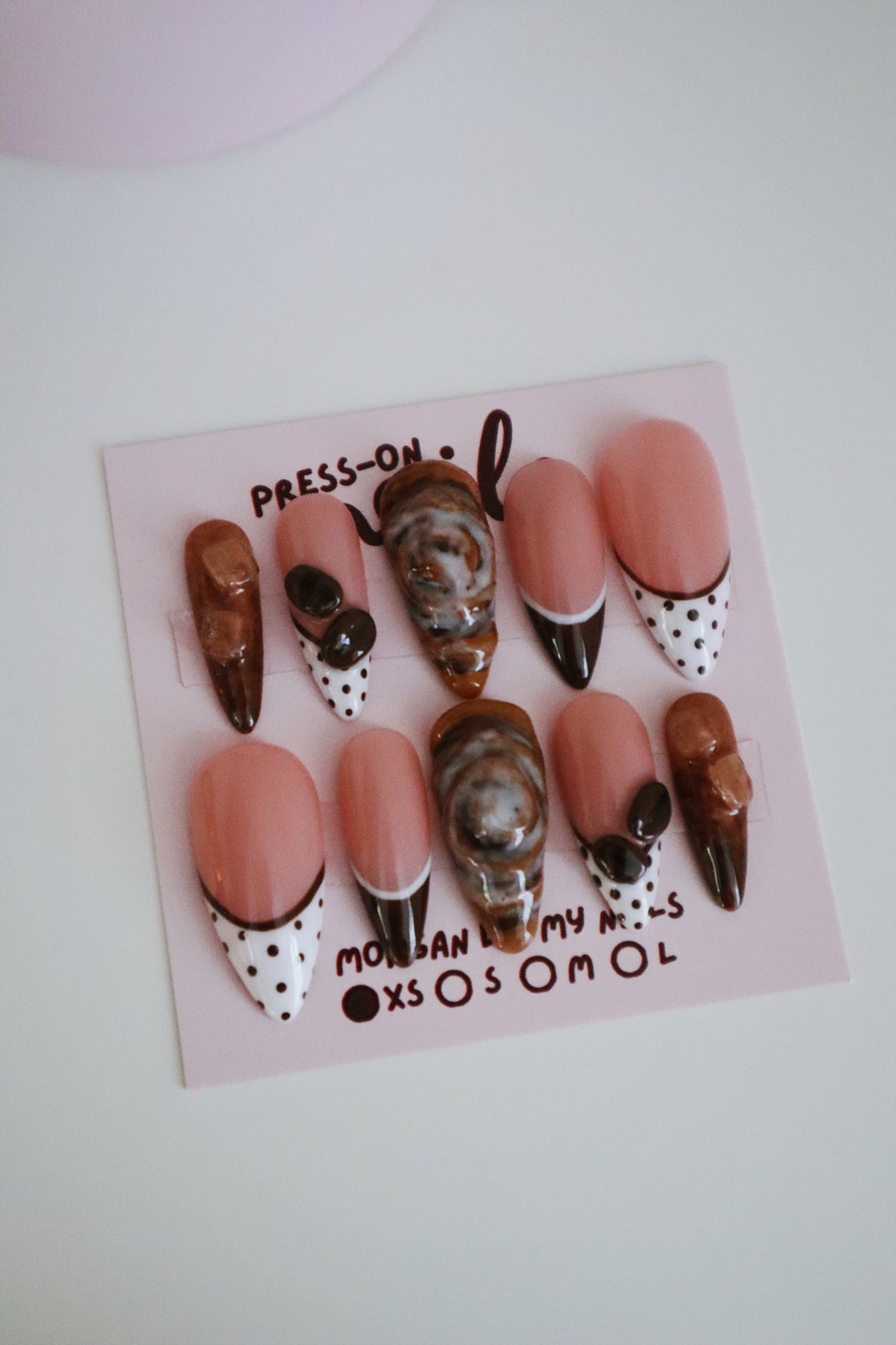 Iced Coffee + Cinnamon Bun Press-On Nails