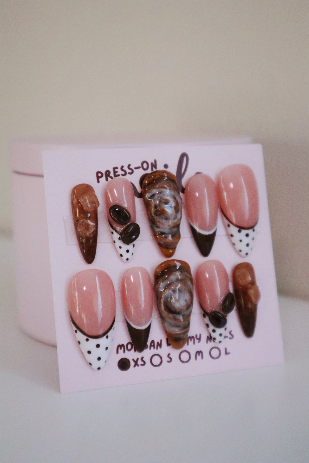 Iced Coffee + Cinnamon Bun Press-On Nails