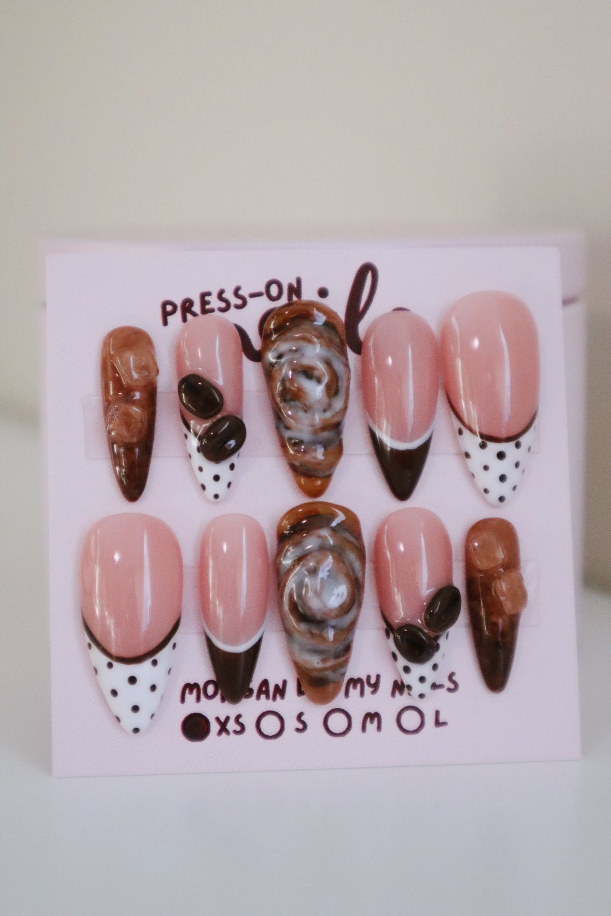 Iced Coffee + Cinnamon Bun Press-On Nails
