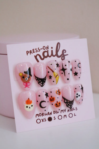 Pastel Witch Bear Press-On Nails