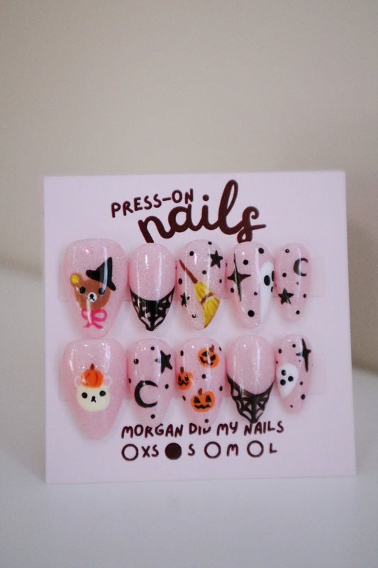 Pastel Witch Bear Press-On Nails