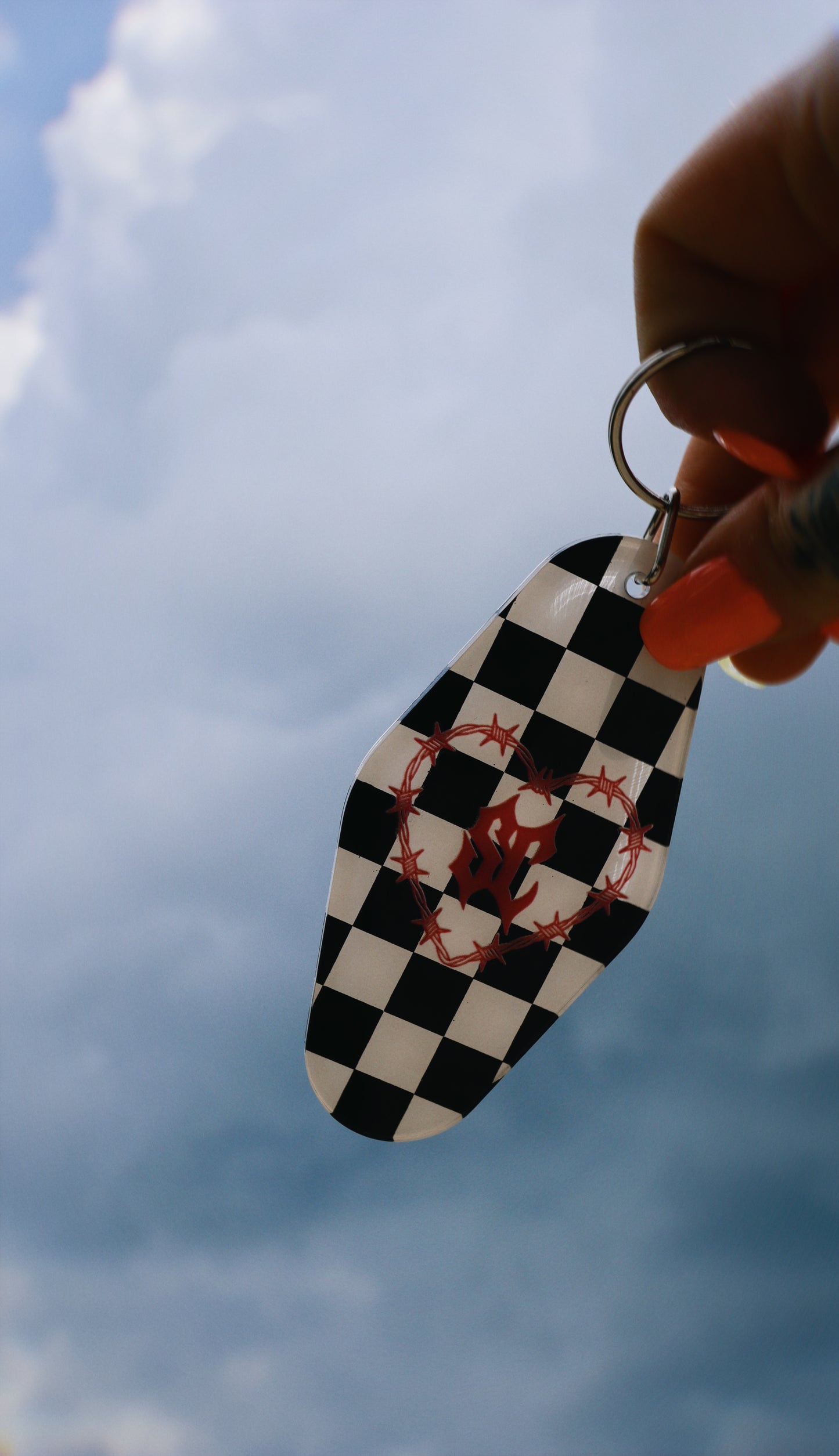 5 Year Heart Checkered Keychain