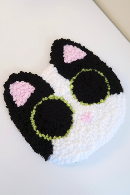 Tuxedo Punch Needle Cat