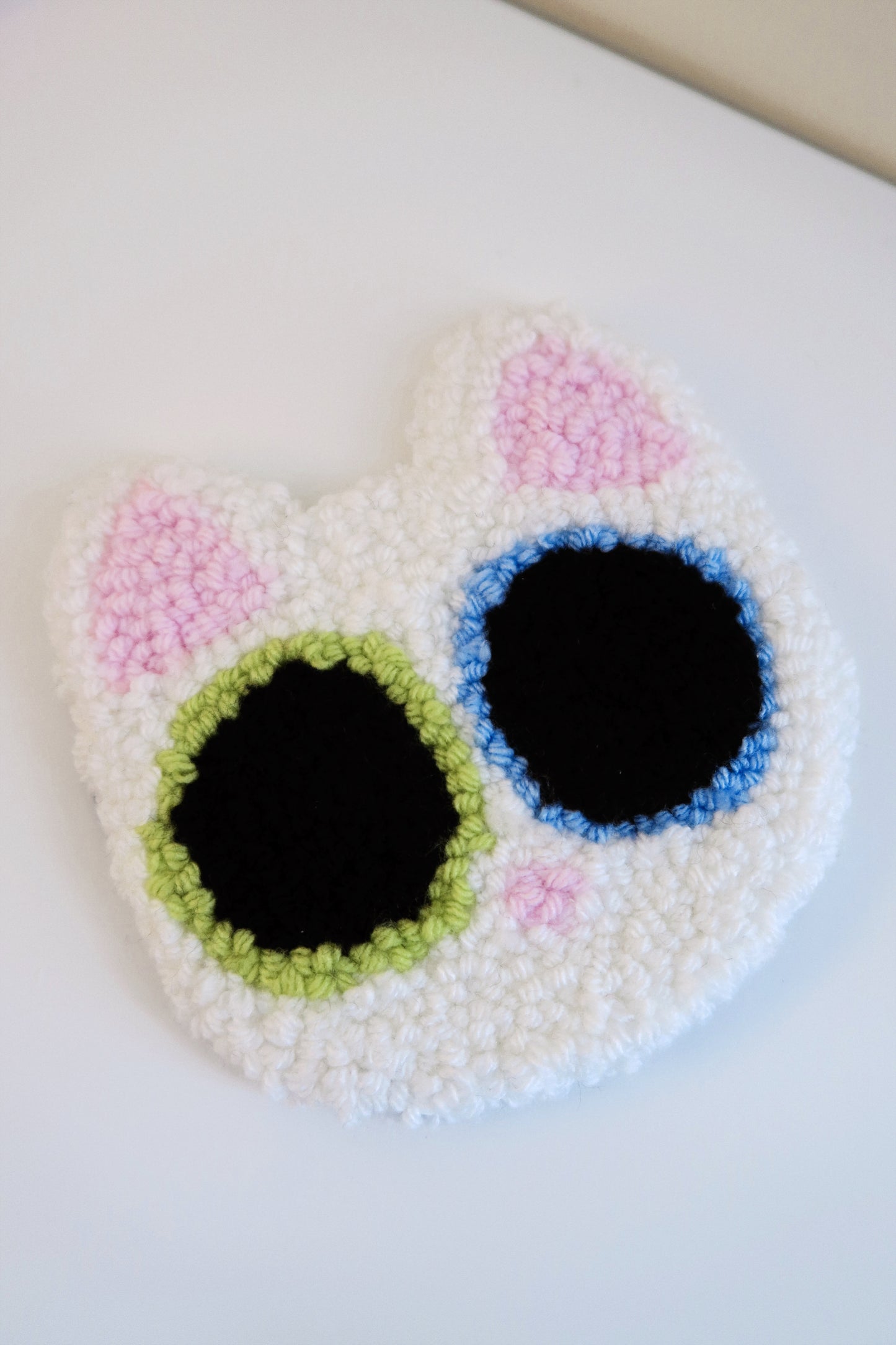 White Punch Needle Cat