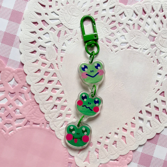 Fabric Frogs Keychain